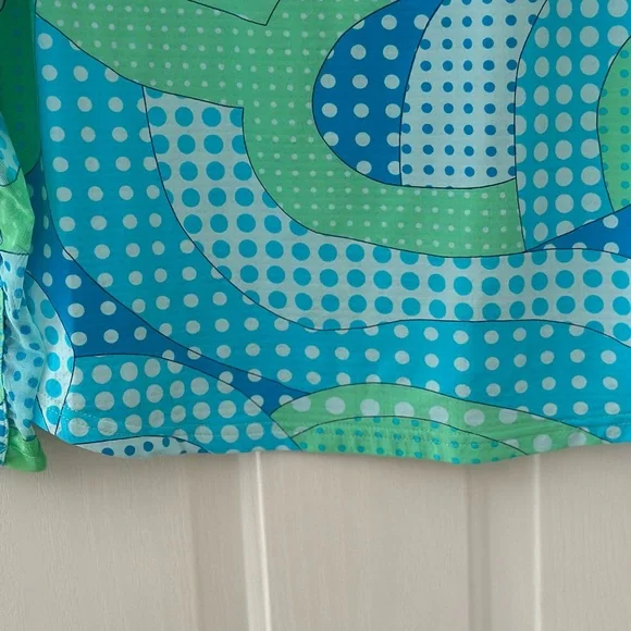 IBKUL Women's Swirl and Dot  Print Long Sleeve Mock Neck Pullover size XL - Picture 2 of 9